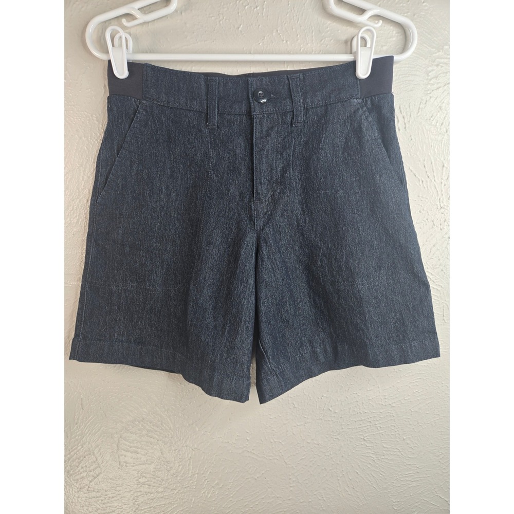 Lee Comfort Waist Midi Shorts Medium 4 Dark Blue Denim Stretch Casual Modest